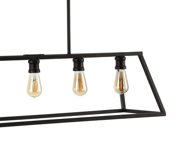 Floyd 38" Adjustable Iron Farmhouse Vintage LED Dimmable Pendant - JONATHAN Y